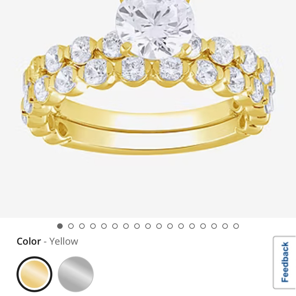 Elegant Gold Women's 10k with lab diamonds Ring Set